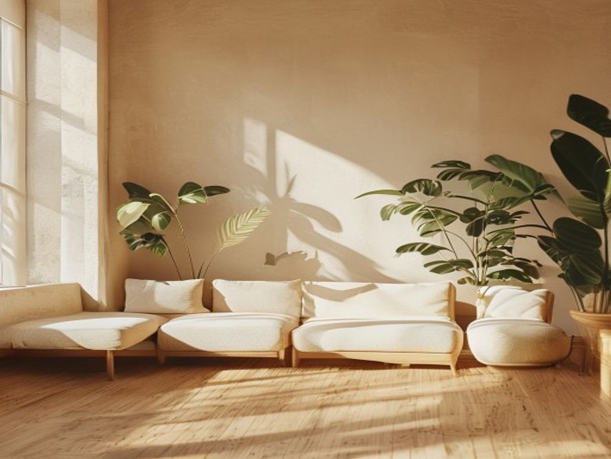 Mindful practice space with natural elements and journal